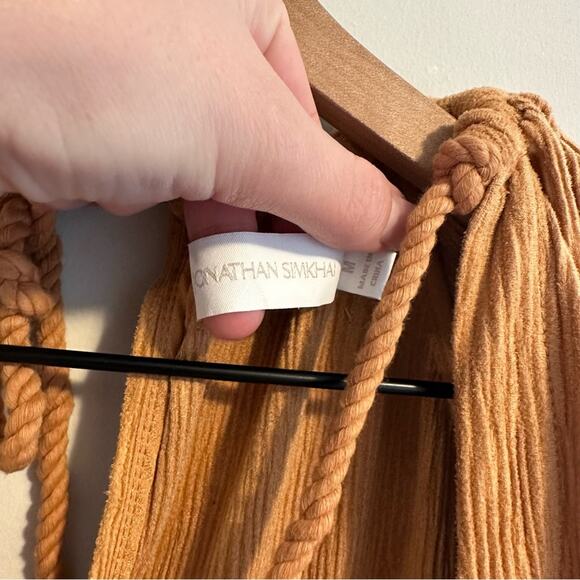 Jonathan Simkhai Tan Orange Top Medium - Picture 10 of 11